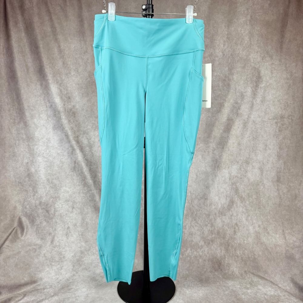 Lululemon Fast and Free High-Rise Crop 25" Turquoise Blue Leggings Size 8 - Picture 1 of 9